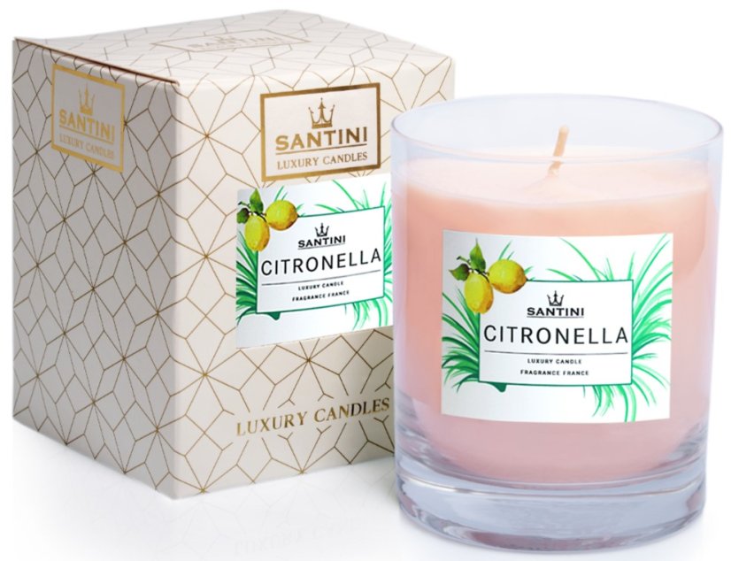 Luxusná sviečka Santini - Citronella, 200g