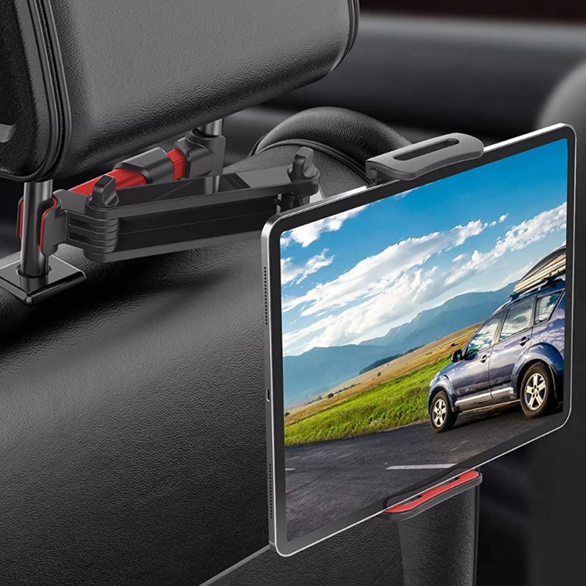Soporte plegable para tablet y móvil para el coche-BLACK/RED
