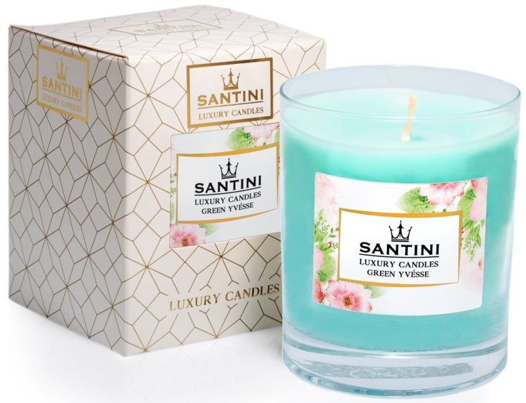 Луксозна свещ Santini - Green Yvésse, 200гр