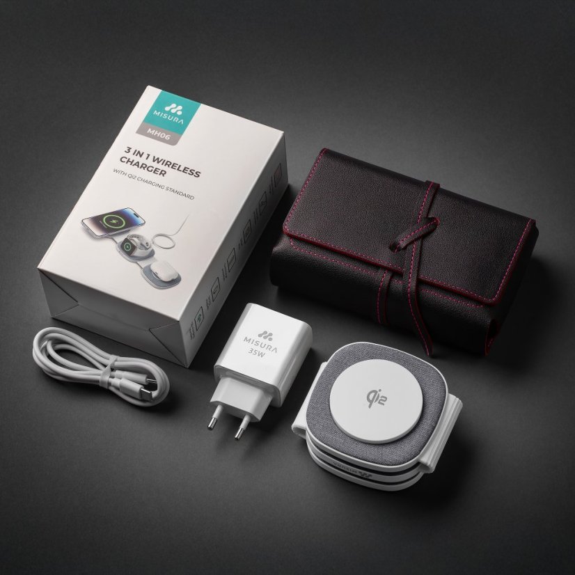MH06 Skládací bezdrátová magnetická nabíječka - GRAY