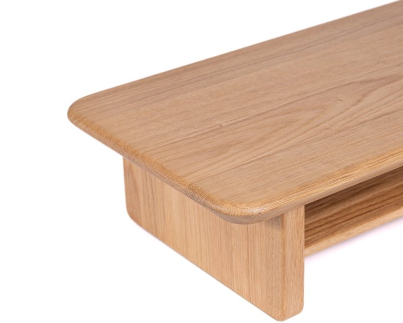 Premium Oak Wooden Monitor Stand: Timeless Natural