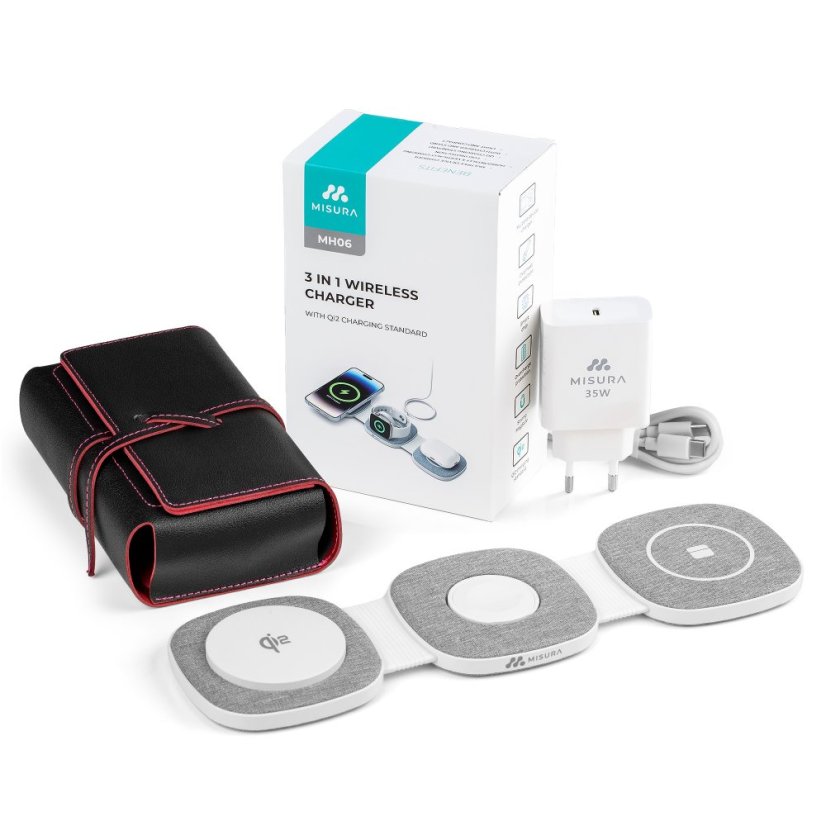 MISURA MH06 - Składana bezprzewodowa magnetyczna ładowarka - WHITE