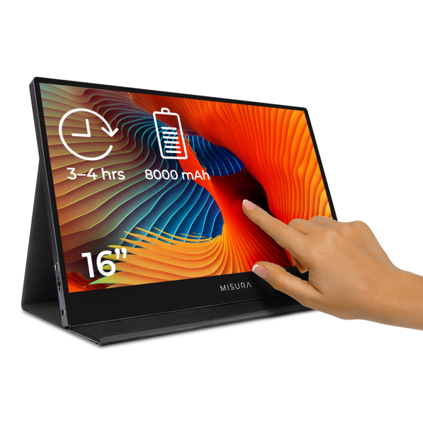 16" Přenosný dotykový LCD monitor s baterií FHD - MISURA M16TB