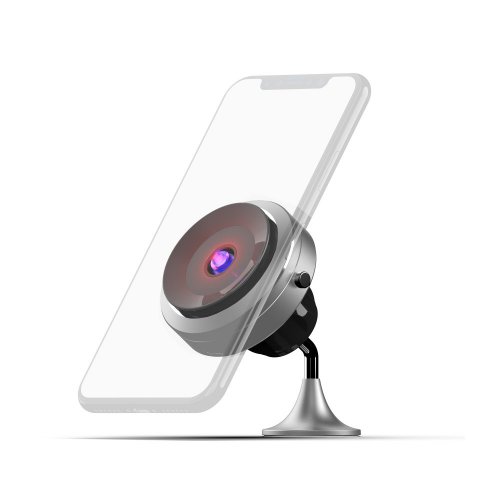MA05- Mobile phone holder with vacuum suction cup and wireless charging QC3.0 - SILVER