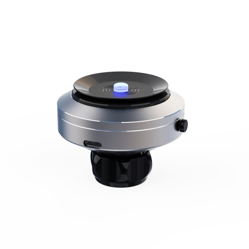 MISURA MA05- Mobile phone holder with vacuum suction cup and wireless charging QC3.0 - SILVER