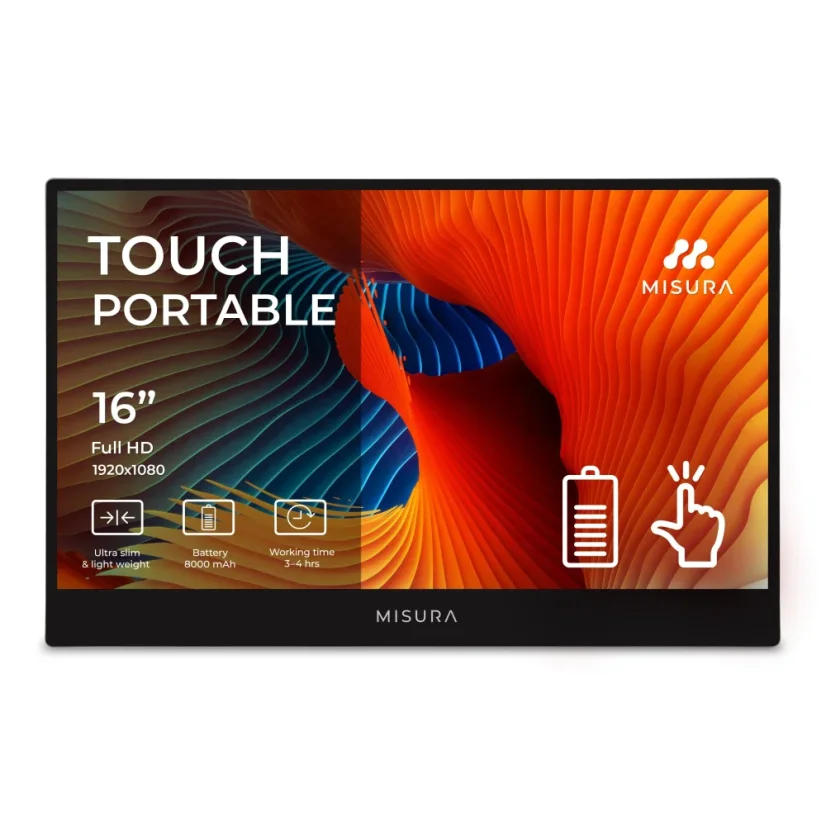 16" tragbarer Touchscreen-LCD-Monitor mit Akku - MISURA M16TB