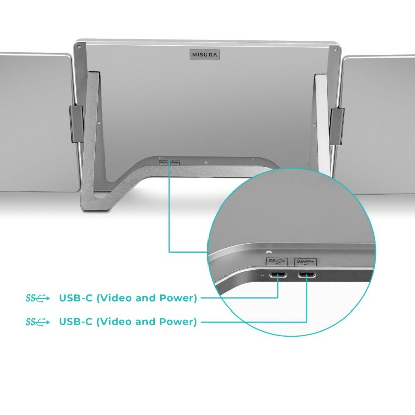 16" Portable Dual Monitor for Laptop USB-C - MISURA 3M1600S1