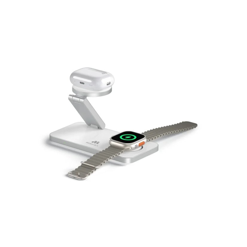 MISURA MH11 Pro 3v1 Skládací bezdrátová nabíječka - WHITE