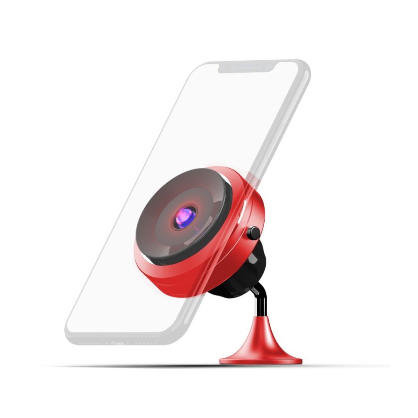 MISURA MA05- Suport pentru telefon cu ventuză și încărcare wireless QC3.0 - RED