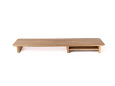 Premium Oak Wooden Monitor Stand: Walnut Elegance