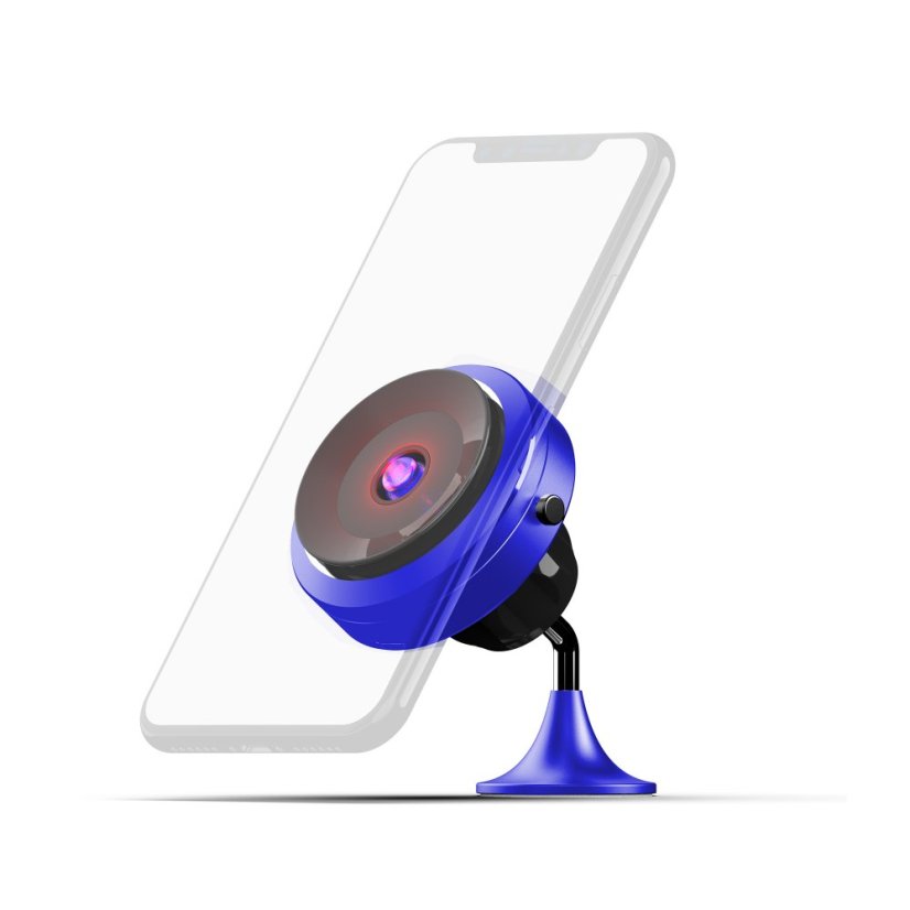 MISURA MA05- Handyhalterung mit Vakuumsauger und kabelloser Aufladung QC3.0 - BLUE