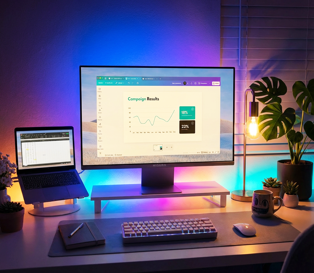 Konektory monitoru MISURA VIVA 27 – HDMI, DP, USB-C a Audio out