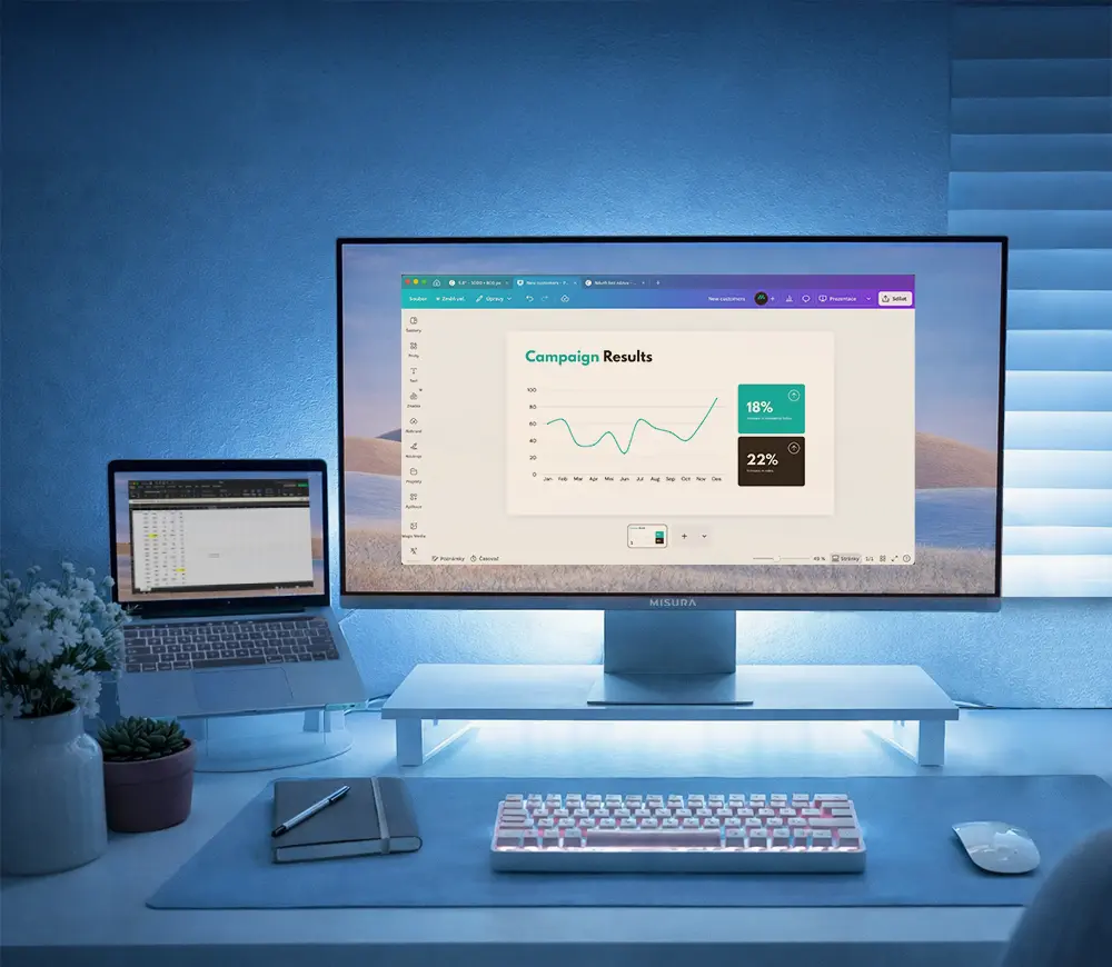 Priključki monitorja MISURA VIVA 27 – HDMI, DP, USB-C in Audio out