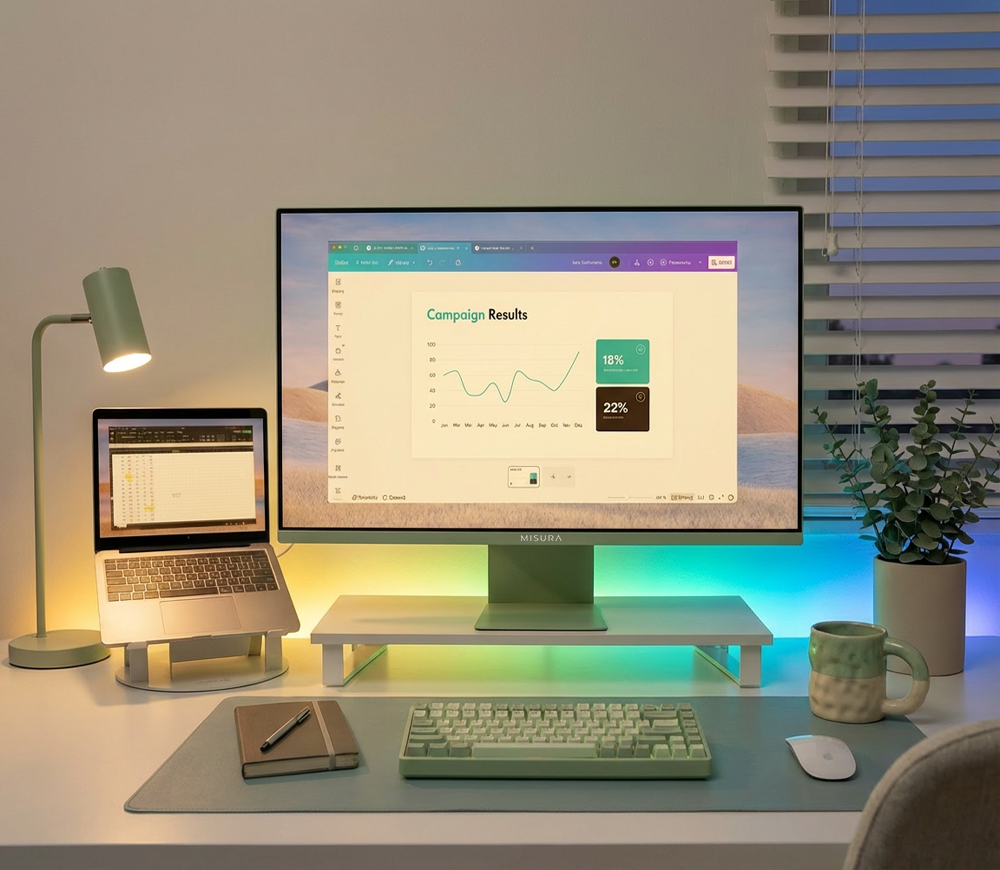 Priključki monitorja MISURA VIVA 27 – HDMI, DP, USB-C in Audio out