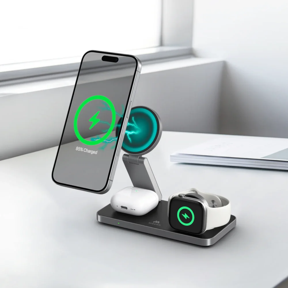 MISURA MH11 – nabíjení telefonu, hodinek a sluchátek najednou